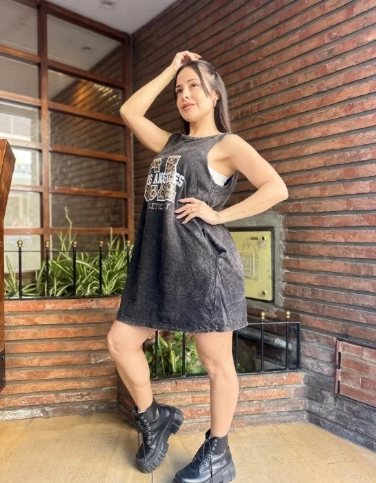 Vestido Batik Musculosa Cn Bolsillo