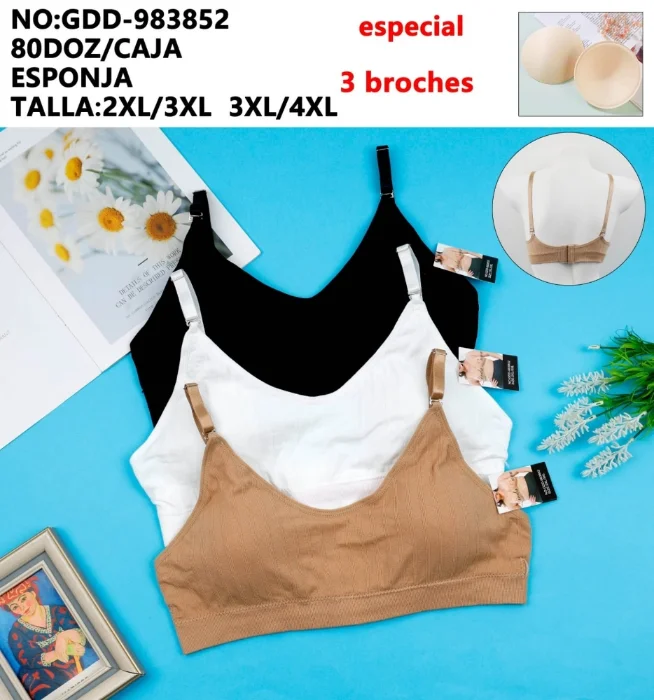 Deportivo Especial,tira Fina Regula. con 3 Broches en la Espalda