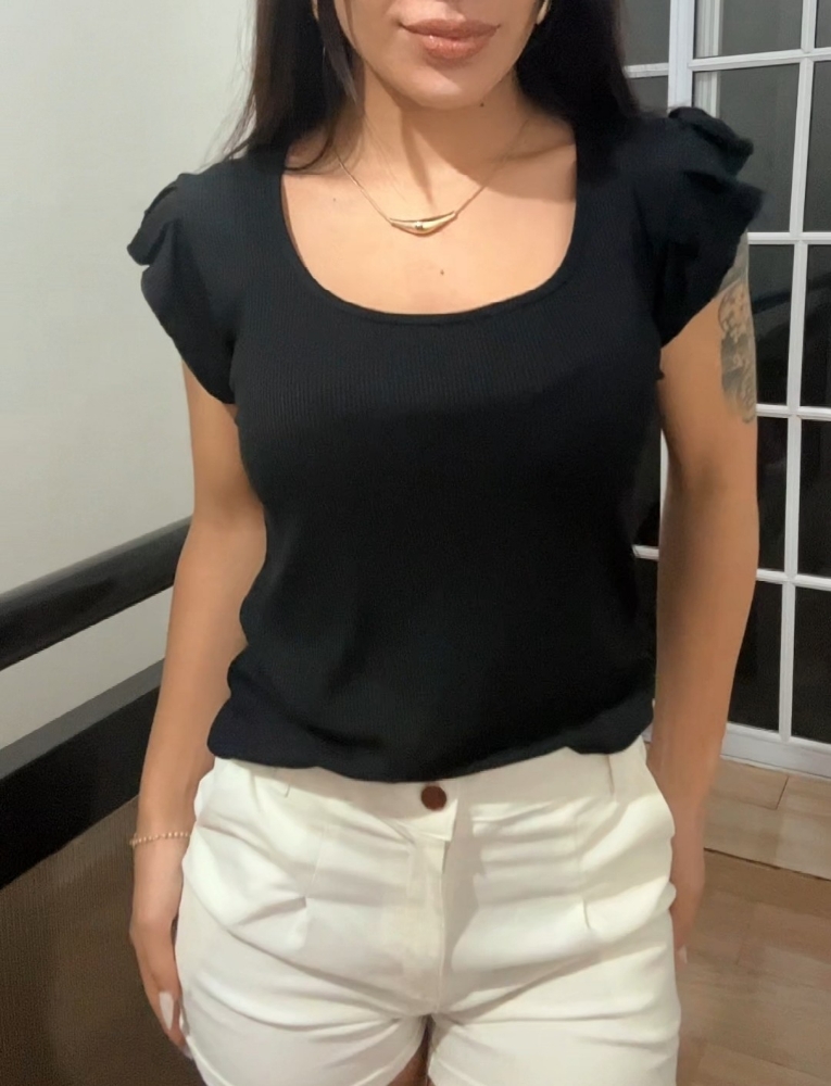 Musculosa con Volados Canela - Imagen 6