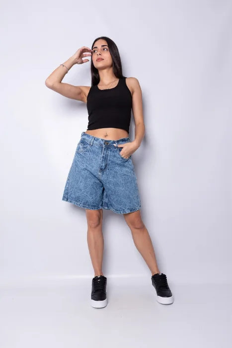 Bermudas Mom Nevado Oscuro