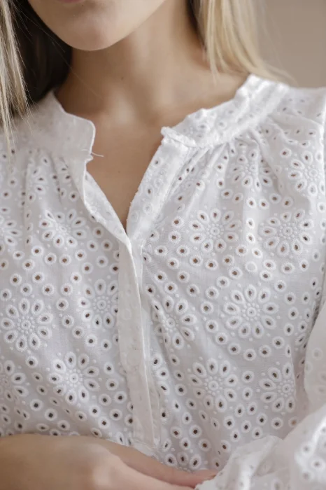 C300 Blusa Mao Broderie 3/4