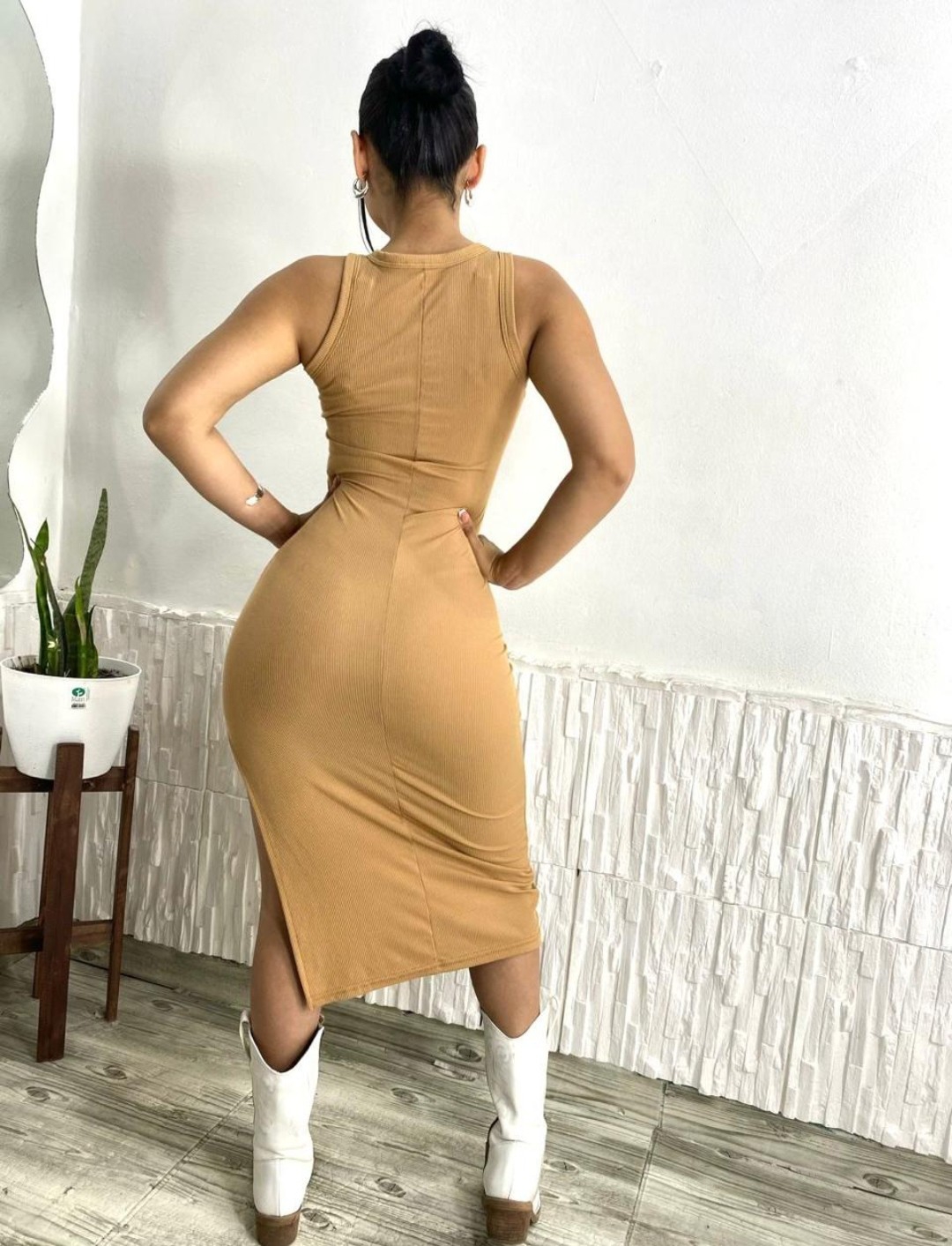 Vestidos Largos de Morley con Tajo - Imagen 2