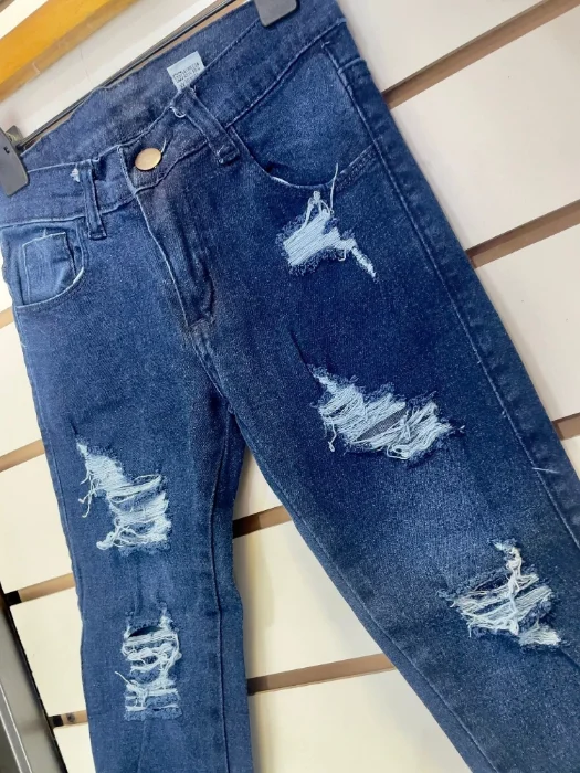 Pantalon Jeans Azul con Roturas