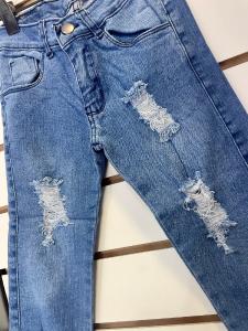 Pantalon Jeans Celeste con Roturas - Miniatura 2