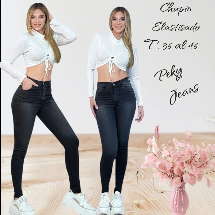Jeans Chupin Elastizado C/bolsillo