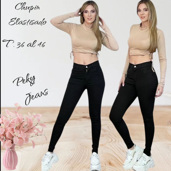 Jeans Chupin Elastizado C/bolsillos