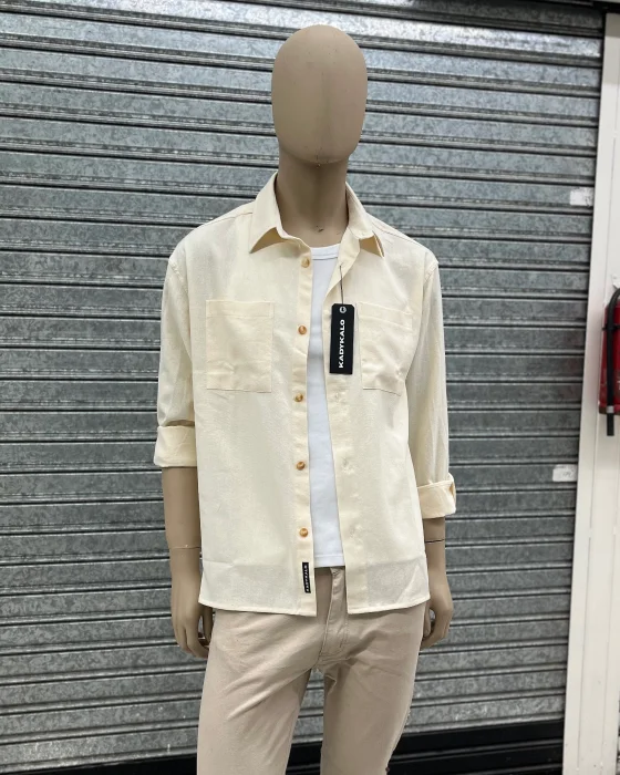 Camisa Camisaco de Lino Sastrero Hombre Manga Larga
