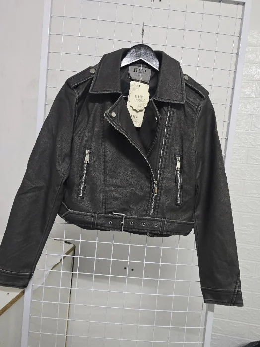 Campera Simil Cuero Jaspeada