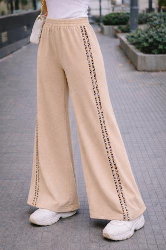 Pantalón Palazzo con Dos Tiras Rústico Peinado