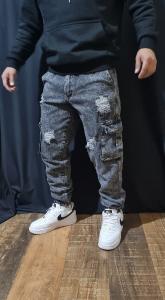 Jean Cargo Mom ( Puño) Gris - Miniatura 2