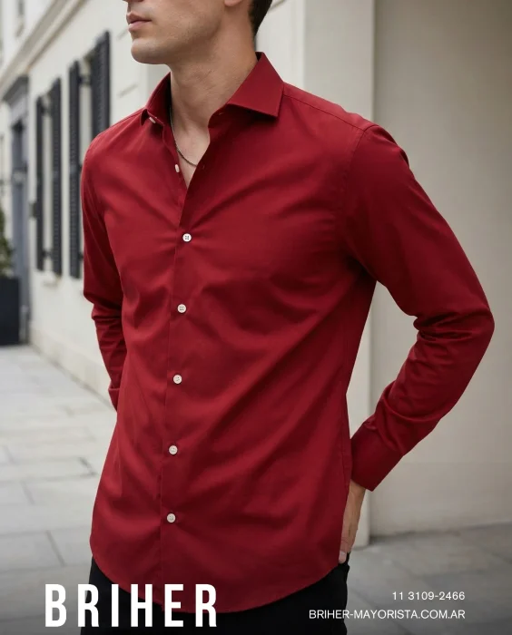 Camisa Lisa Entallada Elastizada - Más Colores