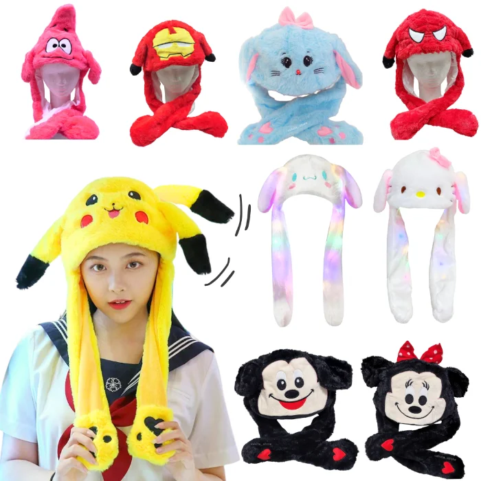 Gorro Levanta  Orejas C/luz Hello Kitty y Varios Personajes