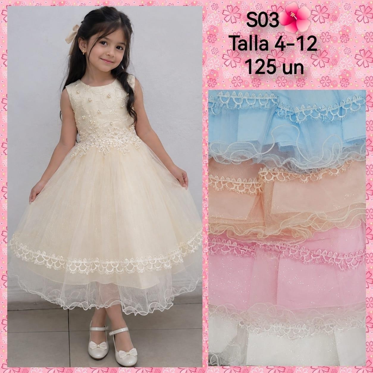 Vestidos de Fiesta Importado para Nenas del 6 al 14 - Imagen 3