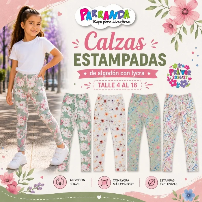 Calzas Niña de Algodón con Lycra Premium Estampsdo