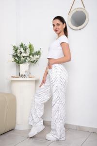 'art 307-6bla' 36 al 46 Wide Leg Blanco + Polka Dot Lunares Chicos "trend" - Miniatura 3