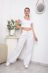 'art 307-6bla' 36 al 46 Wide Leg Blanco + Polka Dot Lunares Chicos "trend" - Miniatura 4
