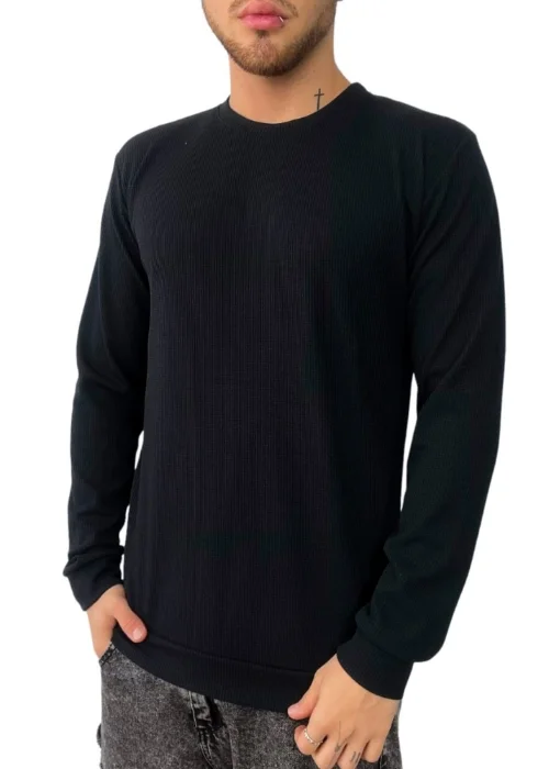 Sweater Wafle Negro