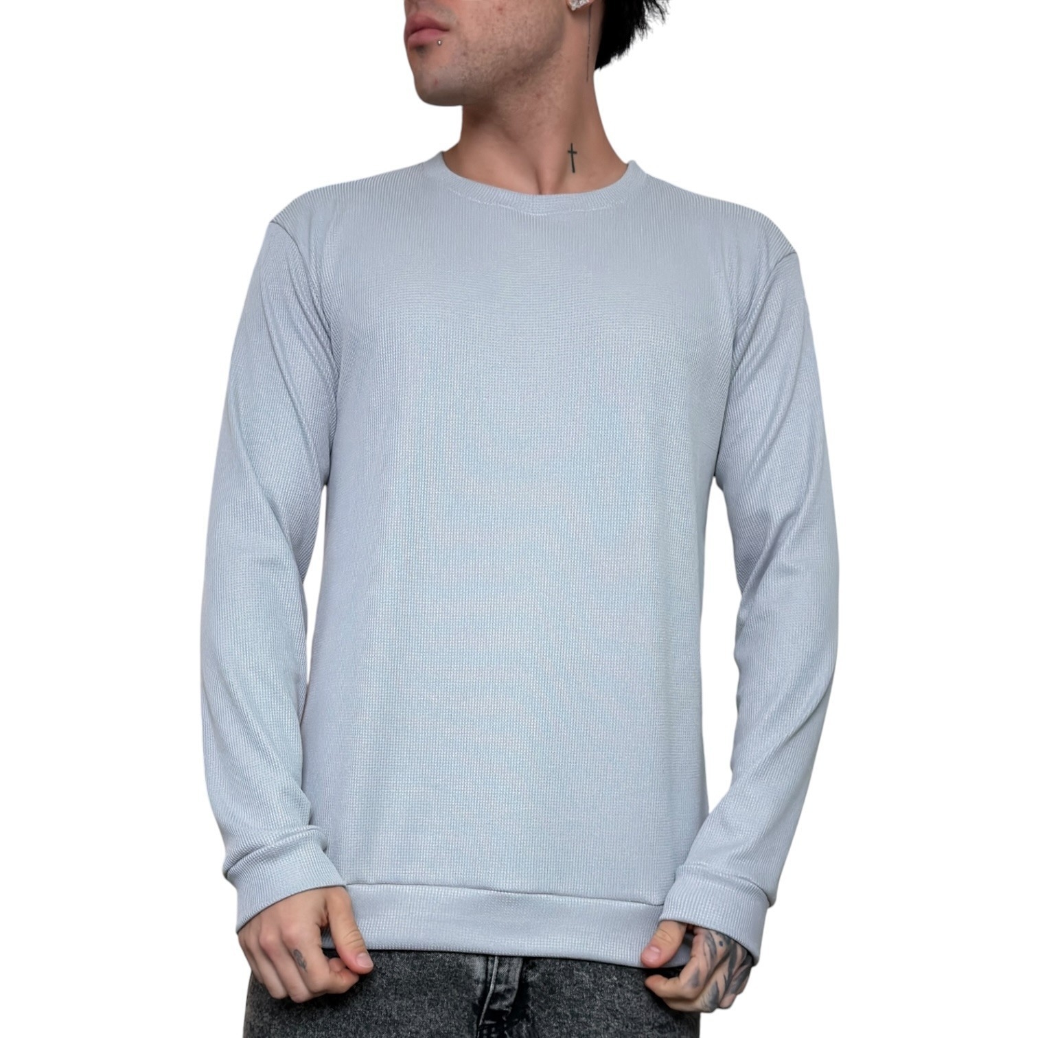 Sweater Wafle Negro - Imagen 2