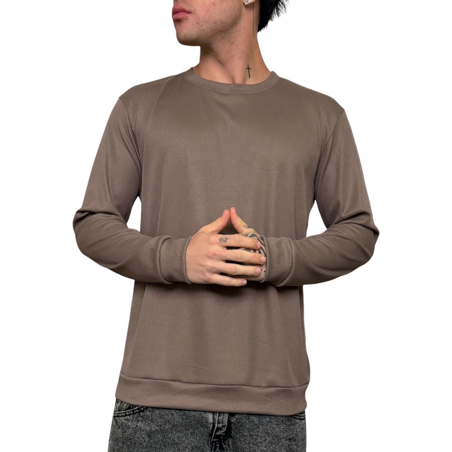 Sweater Wafle Negro - Imagen 3