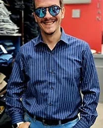 Camisas Cuello Italiano Vestir Rayadas