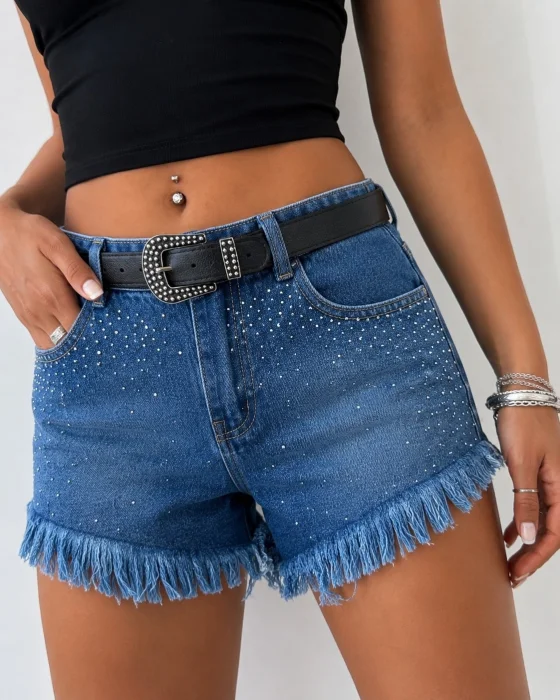 Shorts Jeans con Brillos