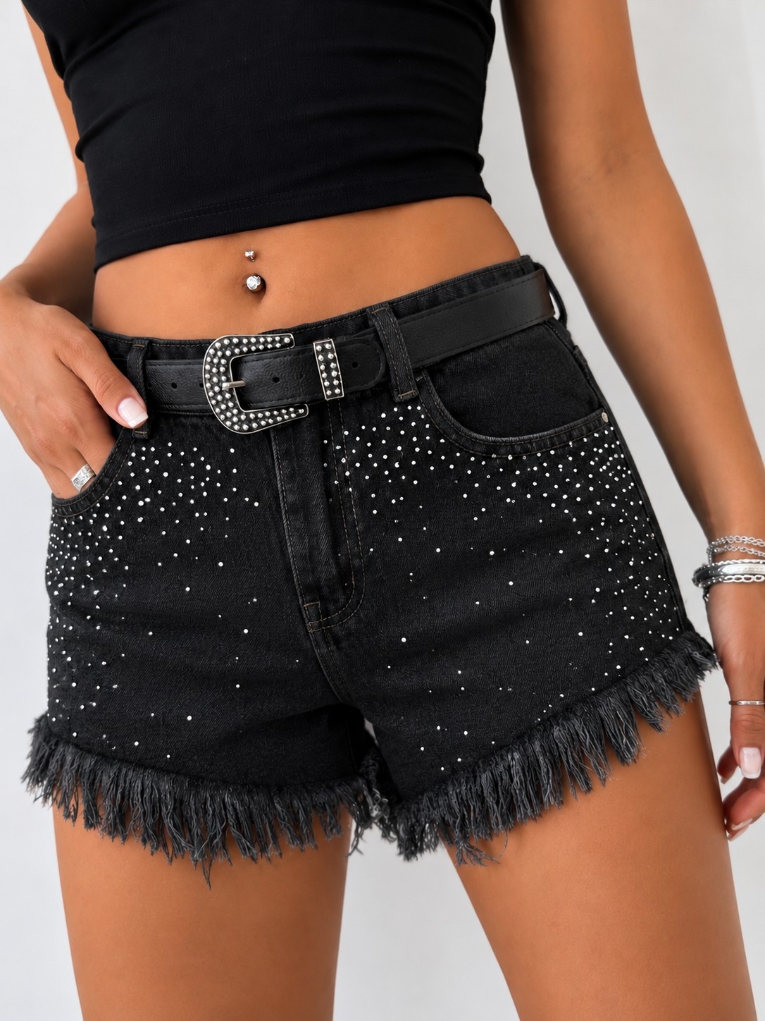 Shorts Jeans con Brillos - Imagen 2