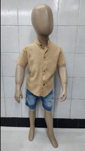 Camisas Lino Liso con Spandex de Bebé Cuello Mao - Miniatura 2
