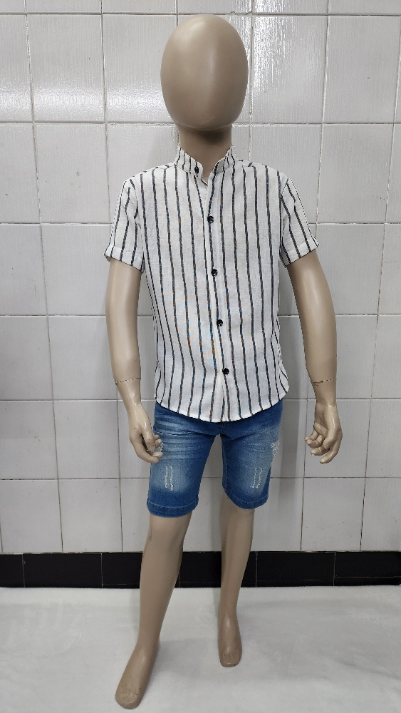 Camisas Polina Rayada de Ñiño Cuello Mao - Imagen 5