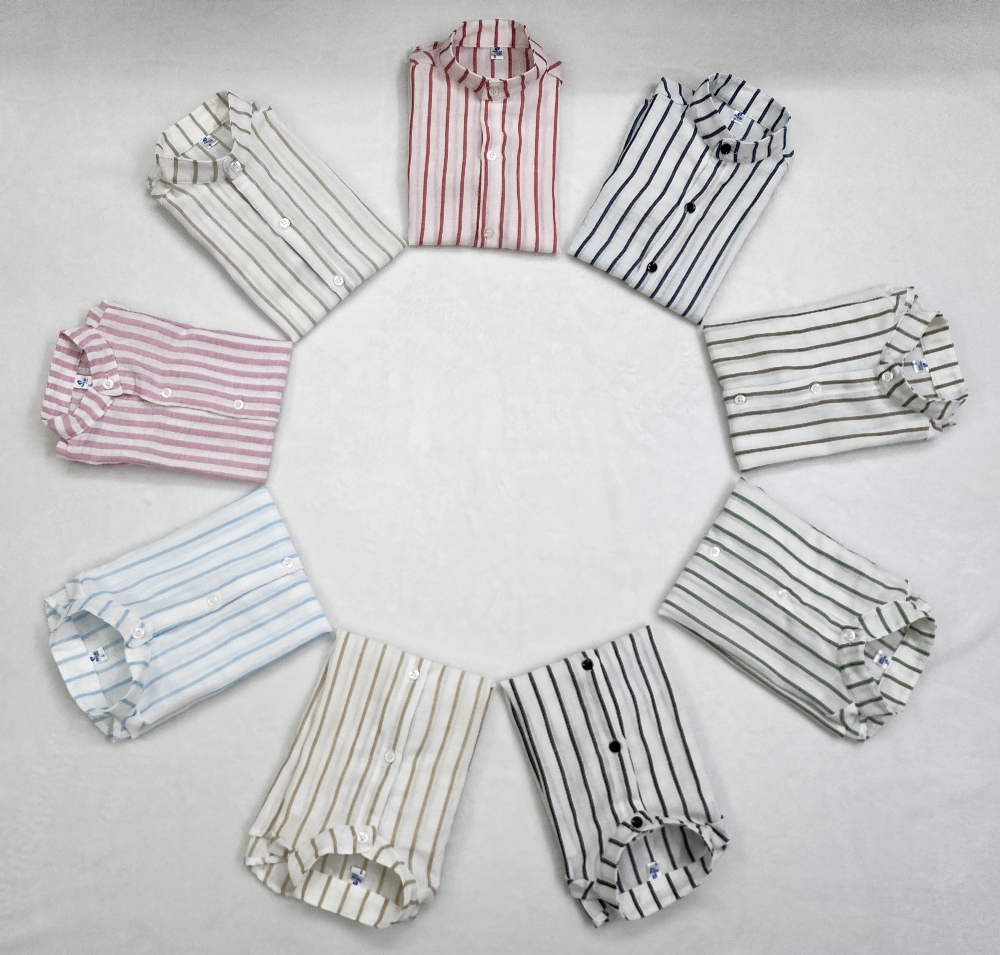 Camisas Polina Rayada de Ñiño Cuello Mao - Imagen 6