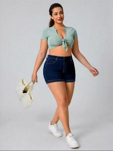 Short de Jeans Clásico Dama   Pantalón Corto Mujer Mom Moda   Promos Mayoristas - Miniatura 2