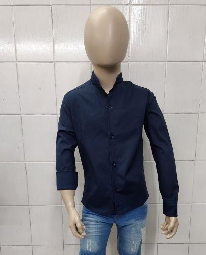 Camisas Liso Elastizada Importado de Niño Cuello Mao - Miniatura 5