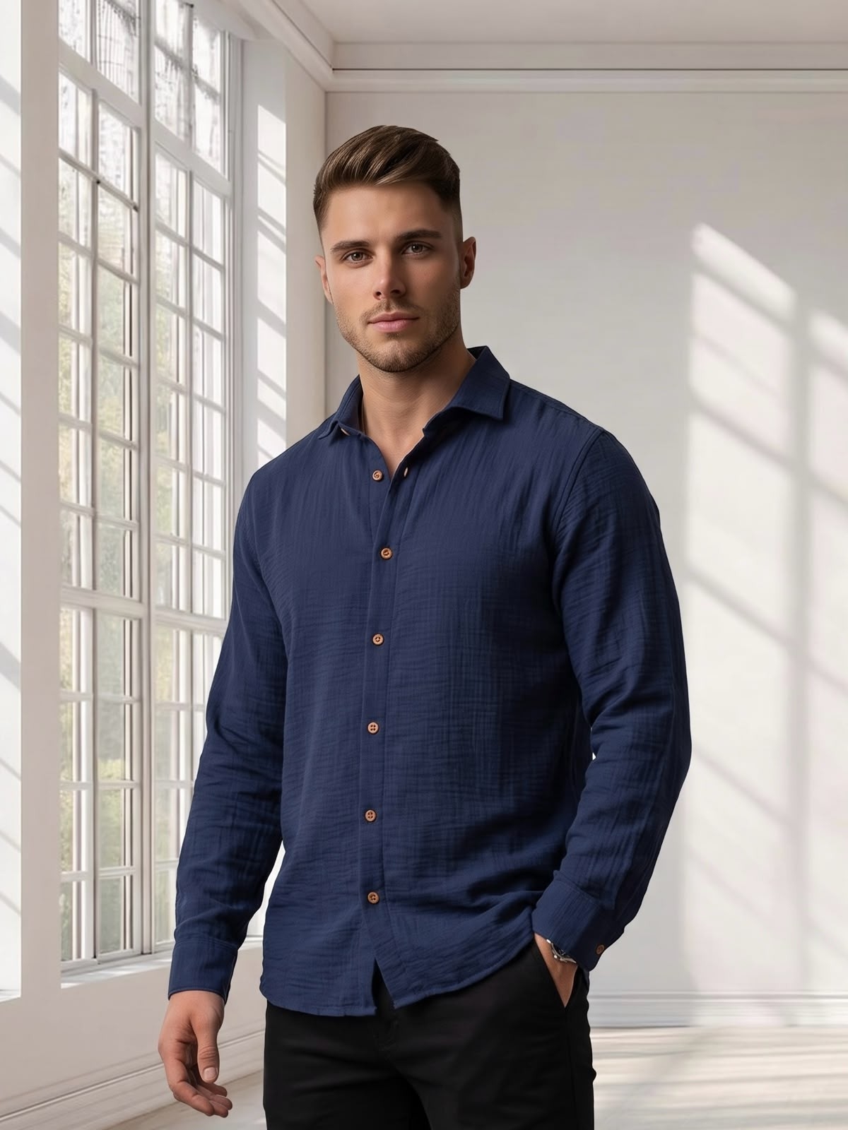 Camisa de Lino Hart Rigido Manga Larga - Imagen 2