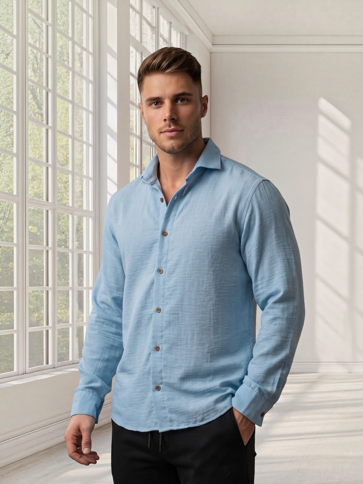 Camisa de Lino Hart Rigido Manga Larga - Imagen 4