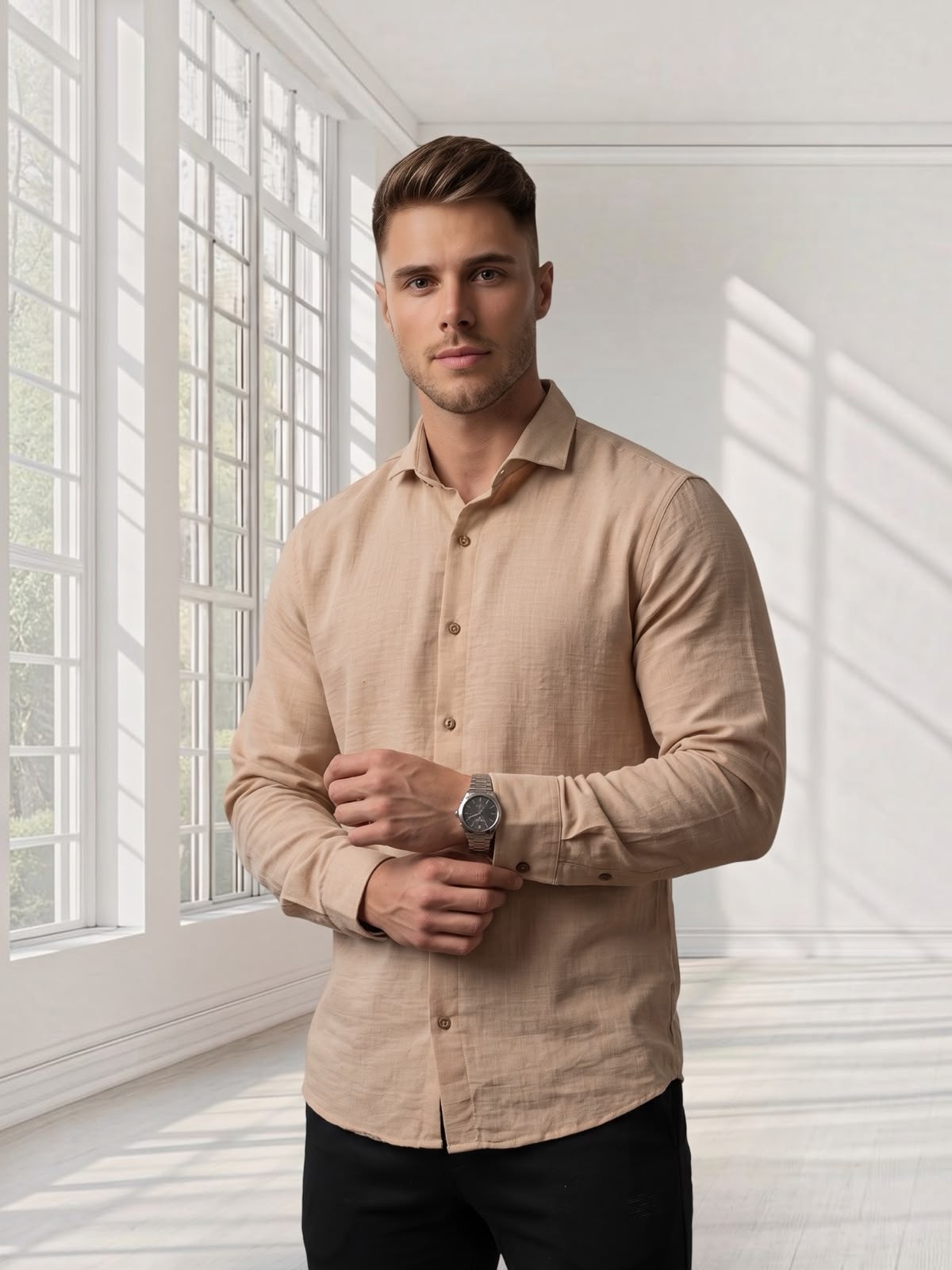 Camisa de Lino Hart Rigido Manga Larga - Imagen 6