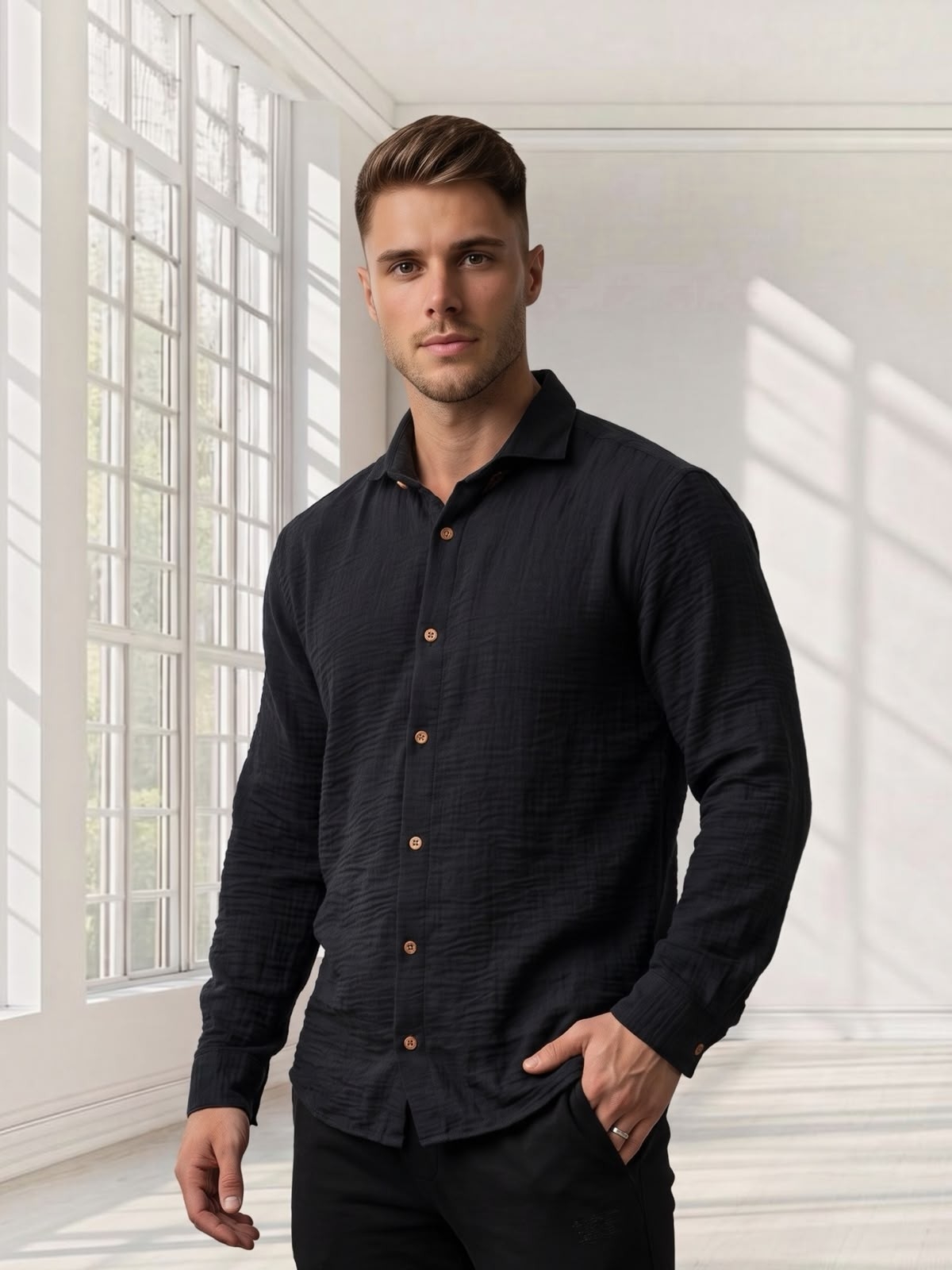 Camisa de Lino Hart Rigido Manga Larga - Imagen 7