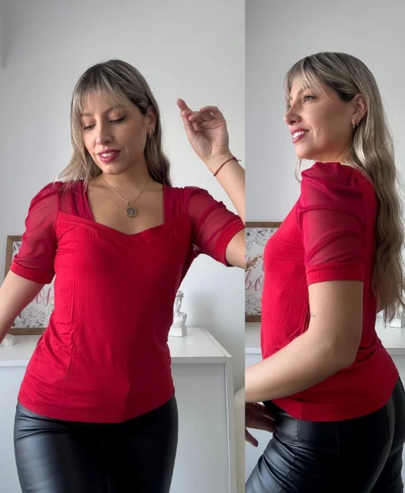 Remera Manga Princesa con Tull