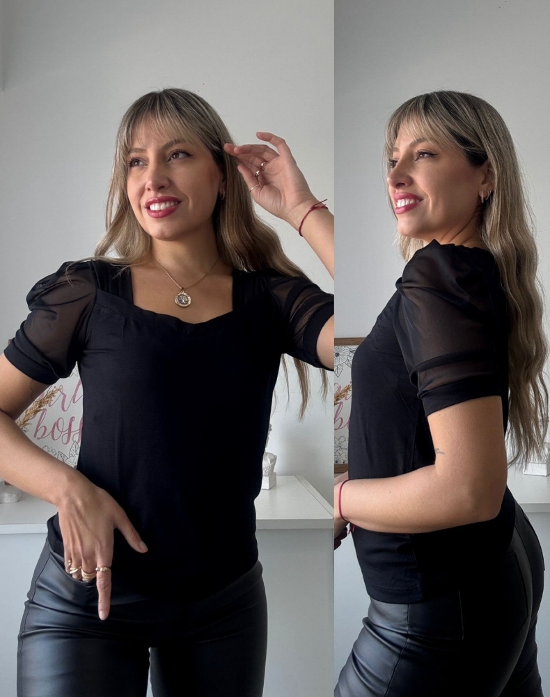 Remera Manga Princesa con Tull - Imagen 3