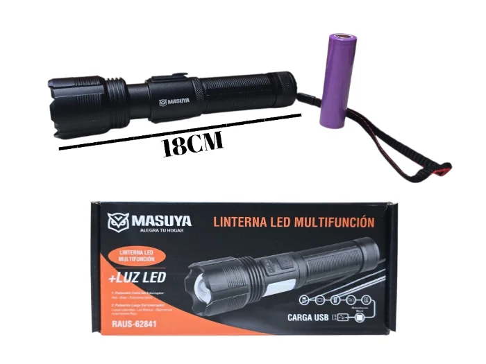Linterna Multifuncion Recargable Masuya (raus-62841)