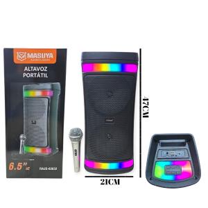Parlante Bluetooth 6.5x2 C/microfono Metal Luz Rgb (raus-63832)
