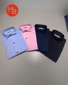 Camisa Entallada Elastizada Pintitas Hombre