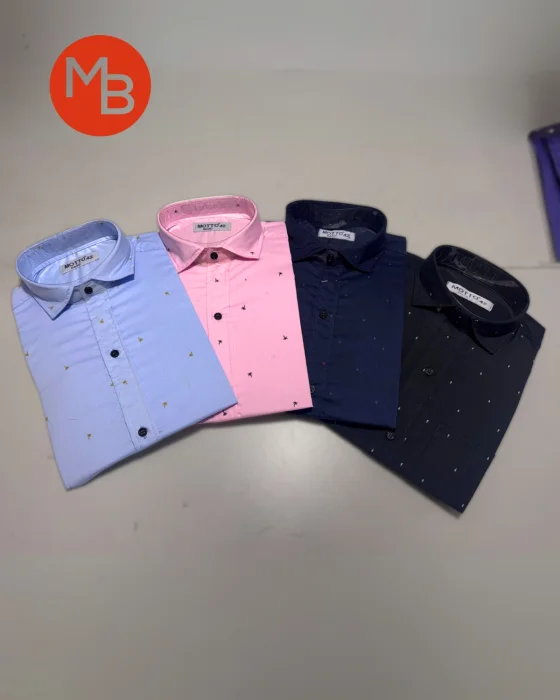 Camisa Entallada Elastizada Pintitas Hombre