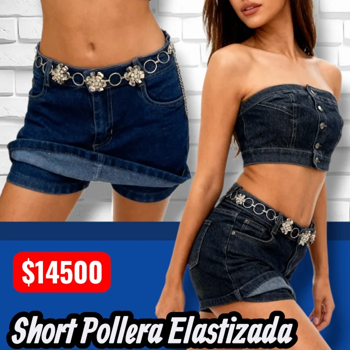 Short Pollera Elastizado Jean
