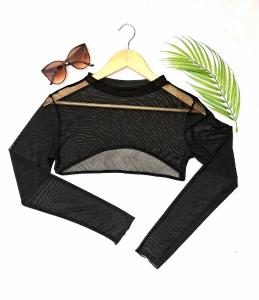 Crop Top M. Larga Microtul