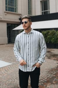 Camisa de Lino Hart Rigido Rayado Manga Larga - Miniatura 2