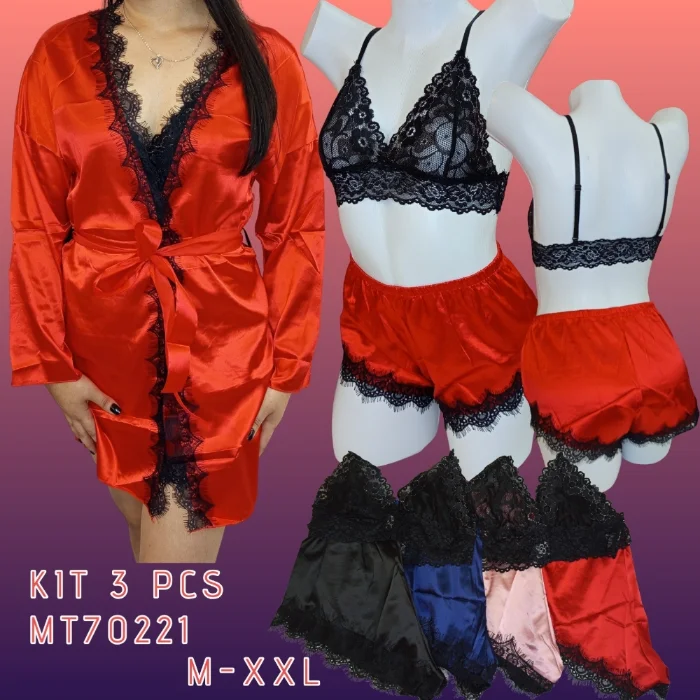 Pijama Satén 3 Piezas