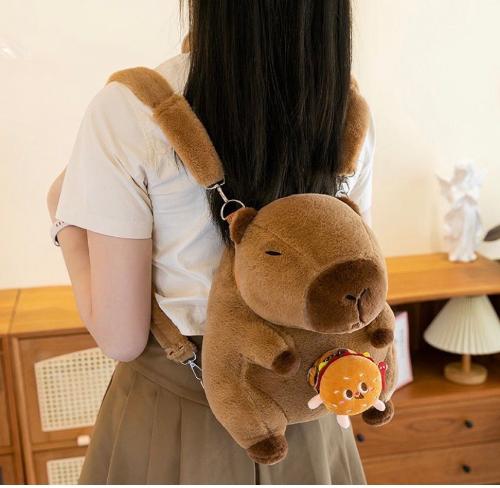 Mochila Capybara Peluche Grande 35cm Regalo Dia de Niño
