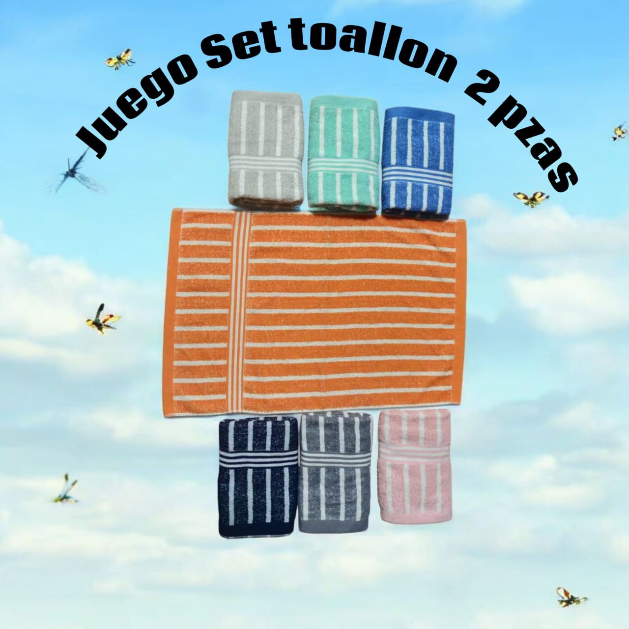Juego de Toallon Diseño Rayado - Imagen 5