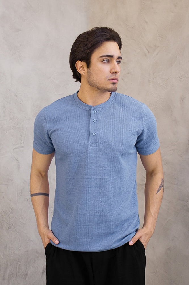 Remera de Wafle con Botón - Imagen 3