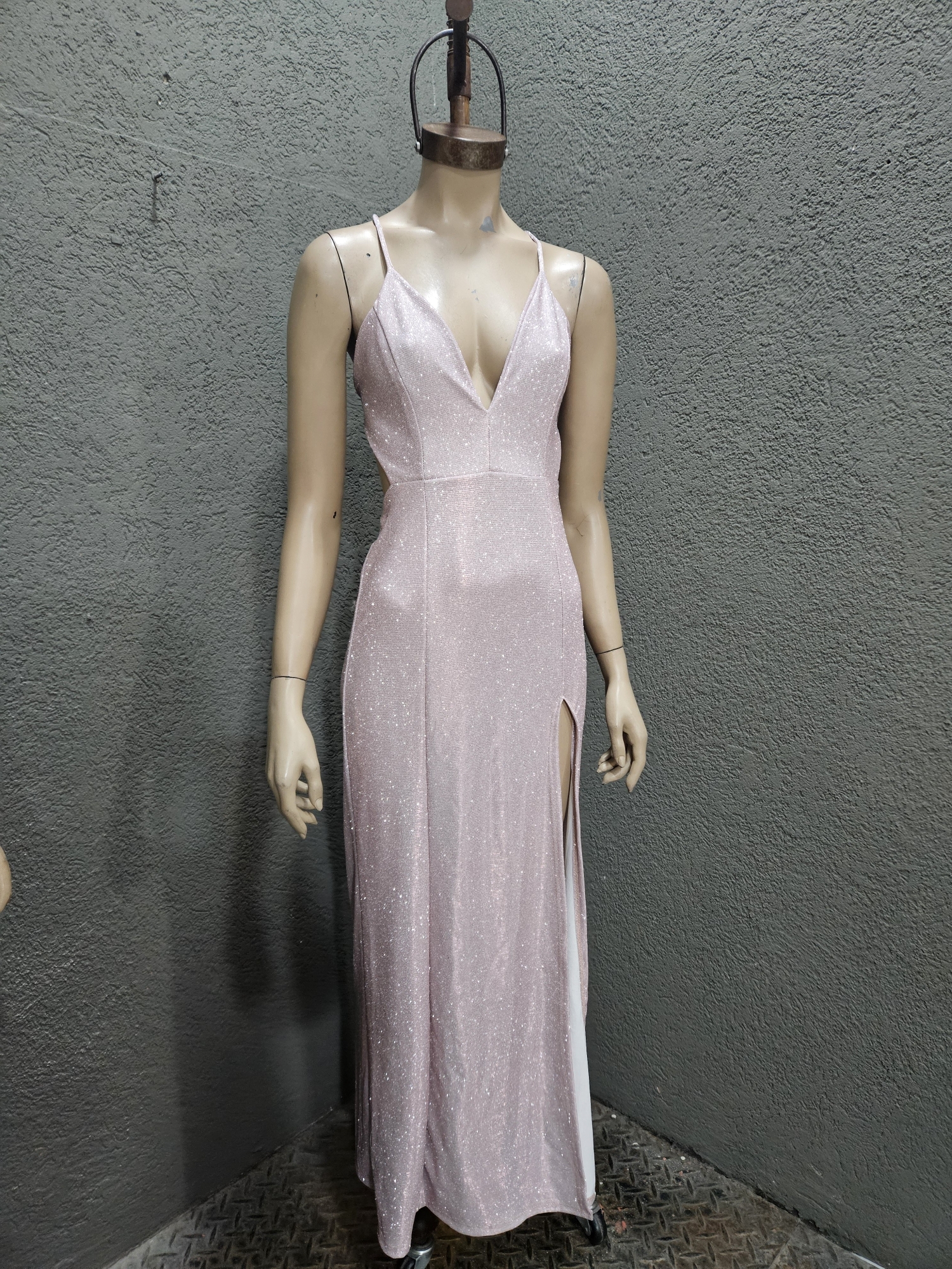 Vestido Glitter Cola Frunce - Imagen 3