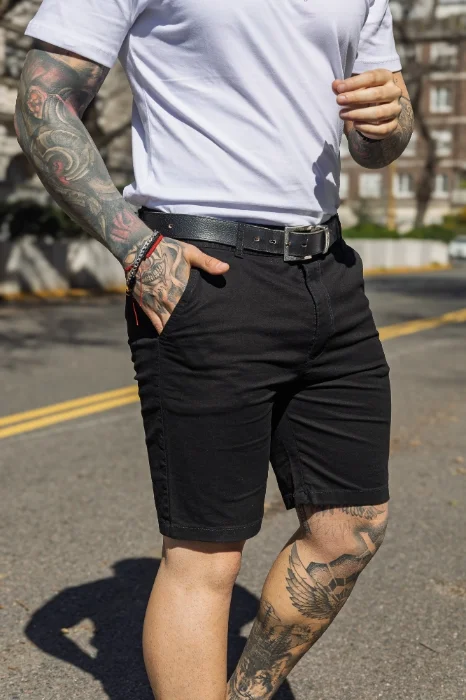 Bermudas Corte Chino de Gabardina